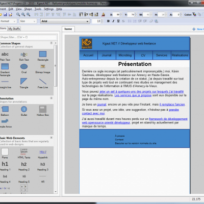 Capture d'écran du logiciel